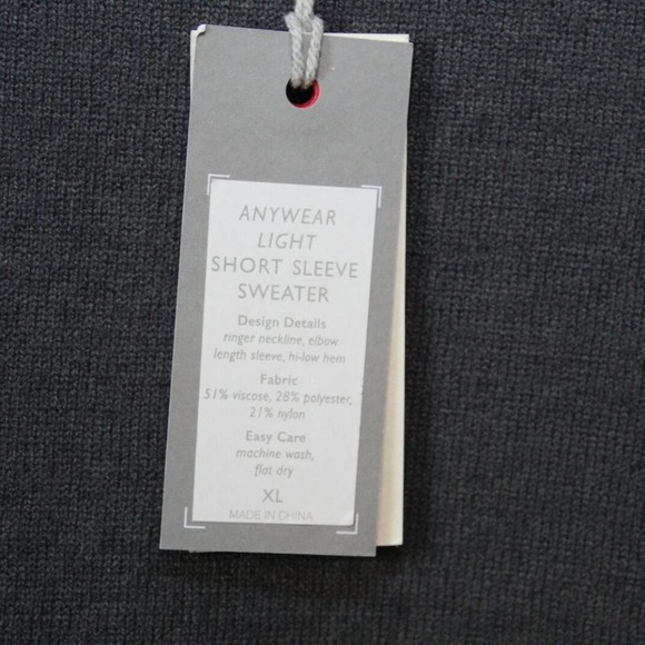 NWT MER SEA Anywear Light Short Sleeve Sweater Top Chambray Blue Gray XL H12932 - Picture 5 of 12